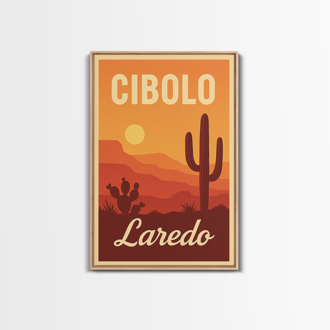 Laredo Texas Travel Poster, Canvas Print, Mid Century City Wall Art, Laredo Poster Print, City Art Print, Fine Art Print, Vintage Print