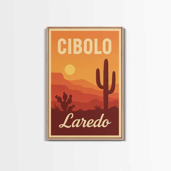 Laredo Texas Travel Poster, Canvas Print, Mid Century City Wall Art, Laredo Poster Print, City Art Print, Fine Art Print, Vintage Print
