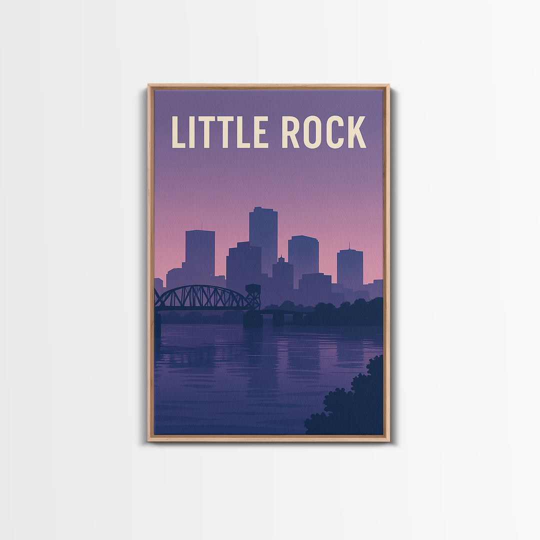 Little Rock Travel Poster, Canvas Print, Vintage Travel Poster Art, Little Rock Poster Print, City Travel Prints, Travel Poster Art
