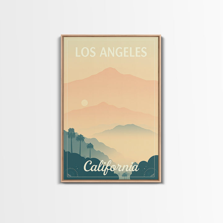 Los Angeles Travel Poster, Canvas Print, Classic Travel Poster Art, Los Angeles Travel Art, Modern Wall Decor, Gift For Travelers