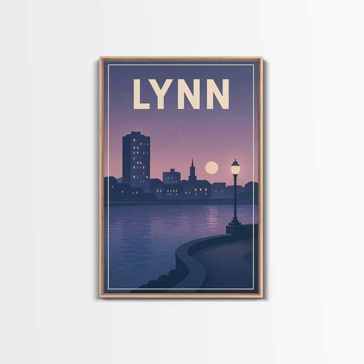 Lynn Travel Poster, Canvas Print, Mid Century City Wall Art, Lynn Poster Print, City Art Print, Vintage Travel Print, Travel Art Print