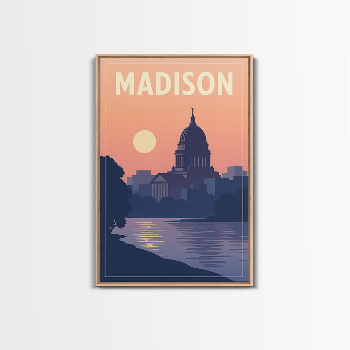 Madison Travel Poster, Canvas Print, Classic Travel Poster Art, Madison Art Print, City Art Print, Travel Art Print, Home Office Decor