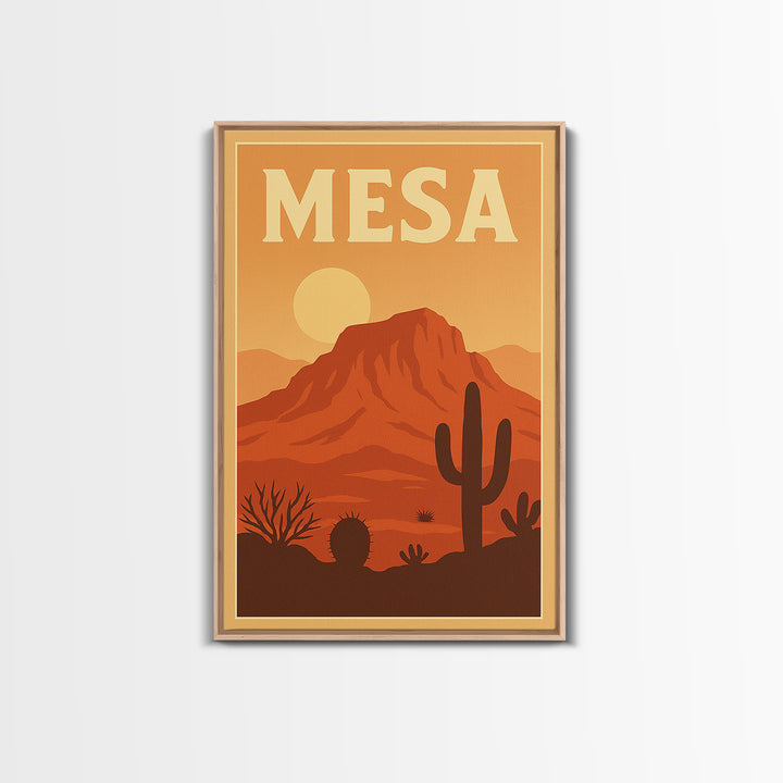 Mesa Travel Poster, Canvas Print, Classic Travel Poster Art, Mesa City Art, City Art Print, Travel Art Print, Travel Poster Art