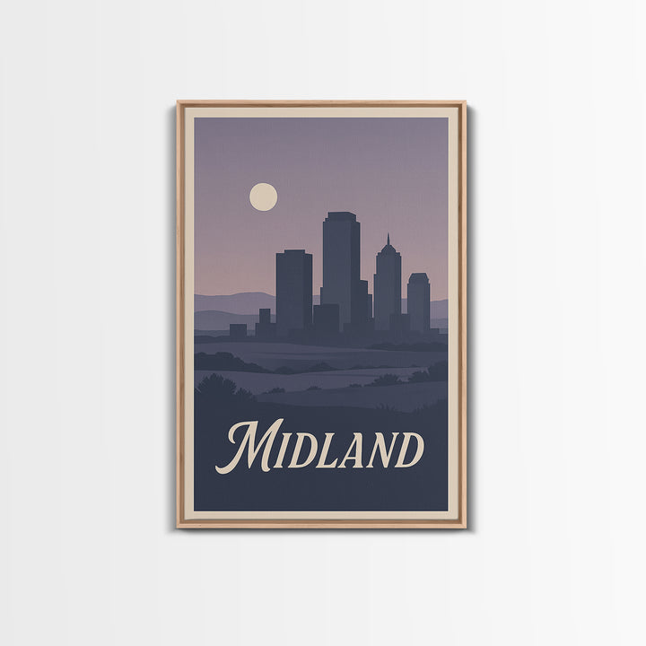 Midland Travel Poster, Canvas Print, Vintage Travel Poster Art, Midland Wall Art, Retro Travel Print, Travel Poster Art, Vintage City Art