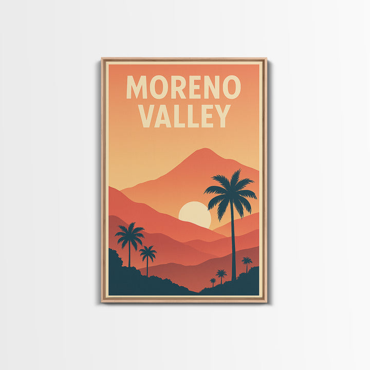 Moreno Valley Travel Poster, Canvas Print, Classic Travel Poster Art, Moreno Valley Travel Art, Vintage Travel Print, City Illustration
