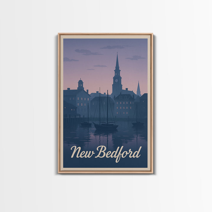 New Bedford Travel Poster, Framed Canvas Print, Vintage Travel Poster Art, New Bedford Poster Print, Fine Art Print, Vintage Travel Art