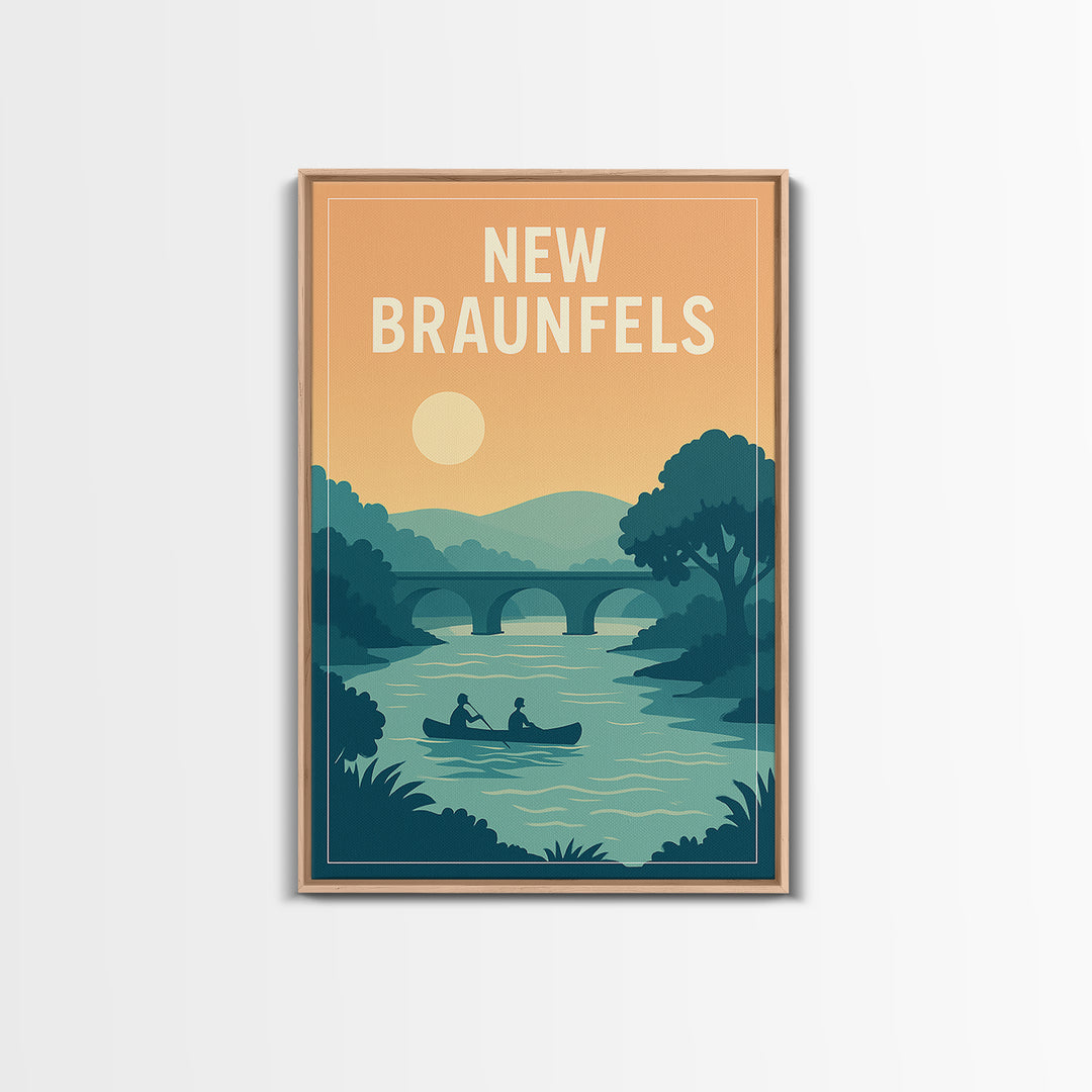 New Braunfels Texas Travel Poster, Canvas Print, Vintage Travel Poster Art, New Braunfels Wall Art, Gift For Travelers, City Travel Prints