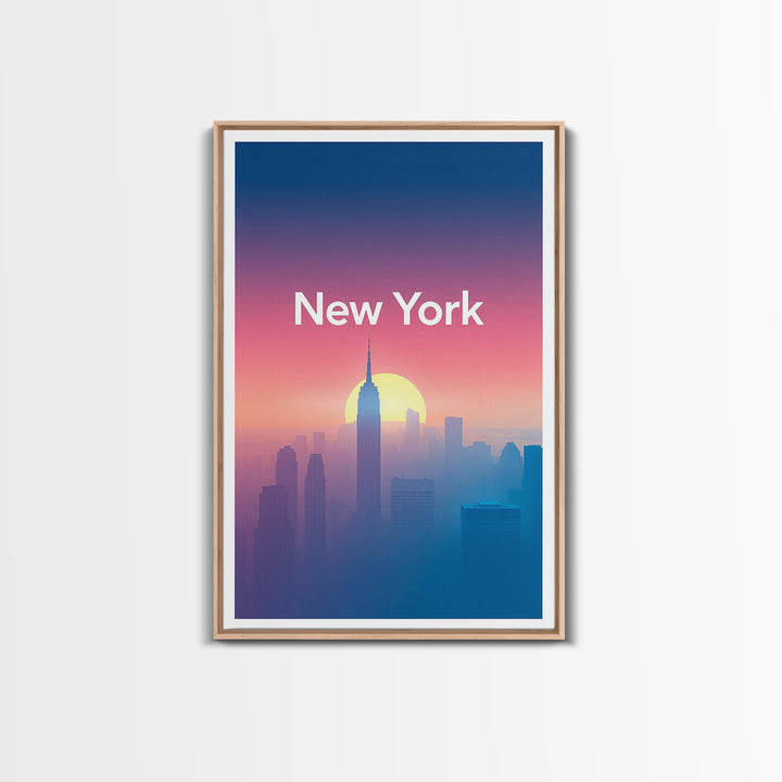 New York Travel Poster, Canvas Print, Mid Century City Wall Art, New York Wall Art, Travel Poster Set, Retro Travel Print, Wanderlust Decor