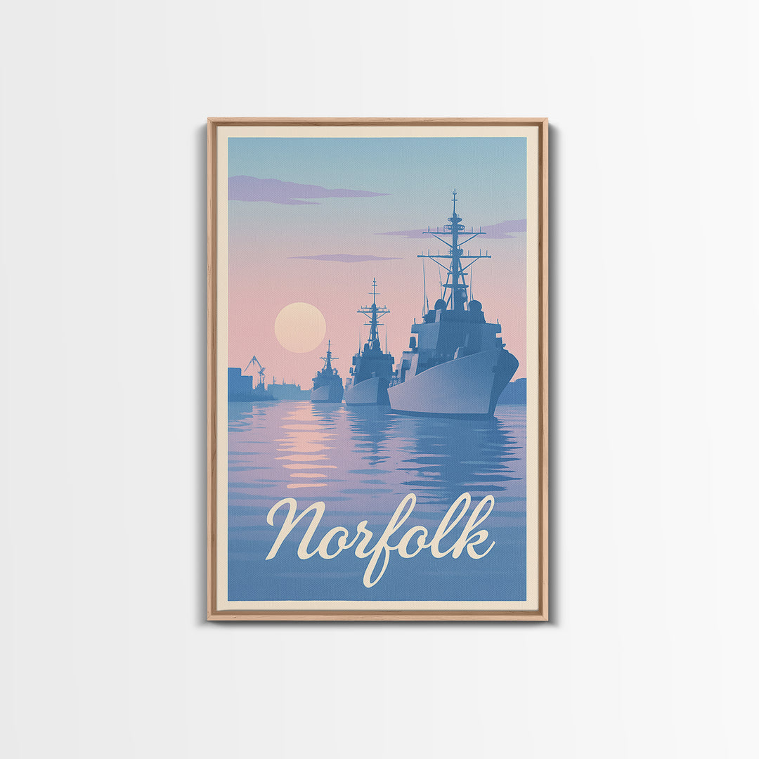 Norfolk Travel Poster, Framed Canvas Print, Classic Travel Poster Art, Norfolk Travel Art, City Art Print, Travel Poster Set, Art Print
