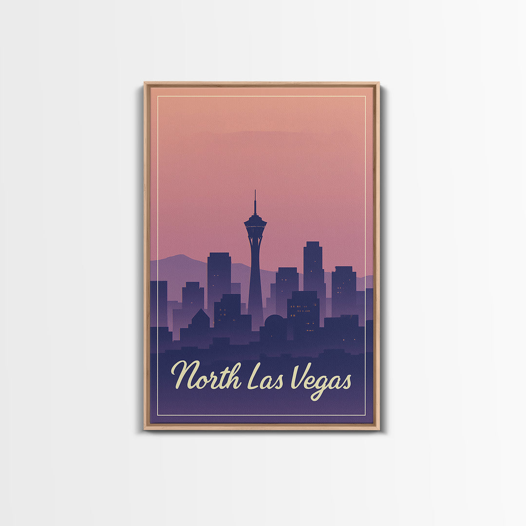 North Las Vegas Travel Poster, Canvas Print, Classic Travel Poster Art, North Las Vegas Art Print, Vintage City Poster, Travel Art Print