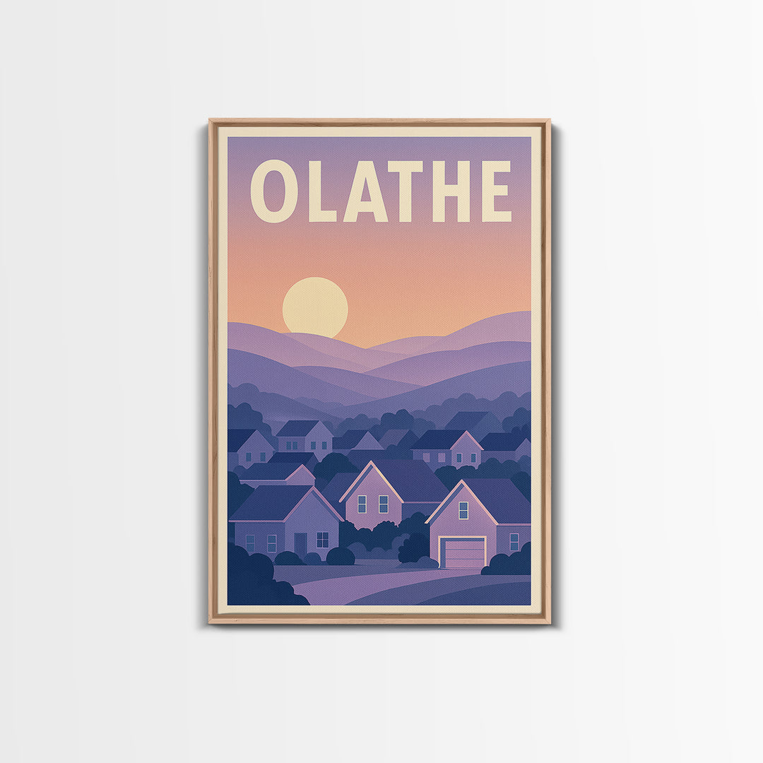 Olathe Kansas Travel Poster, Canvas Print, Vintage Poster Art, Olathe Art Print, Fine Art Print, City Travel Prints, Vintage Travel Art