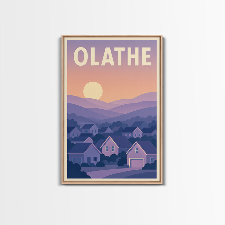 Olathe Kansas Travel Poster, Canvas Print, Vintage Poster Art, Olathe Art Print, Fine Art Print, City Travel Prints, Vintage Travel Art