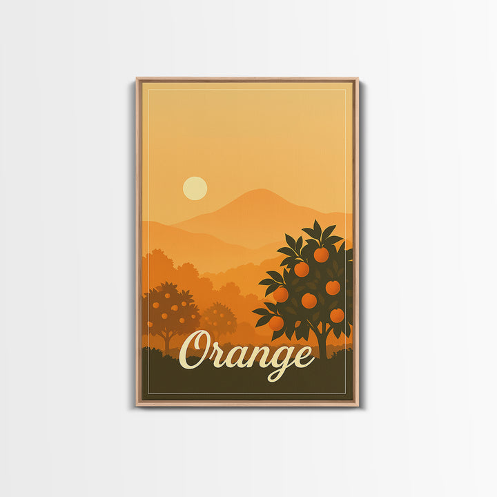 Orange California Travel Poster, Canvas Print, Mid Century City Wall Art, Orange City Art, Wall Art, Eclectic Wall Decor, Wall Art