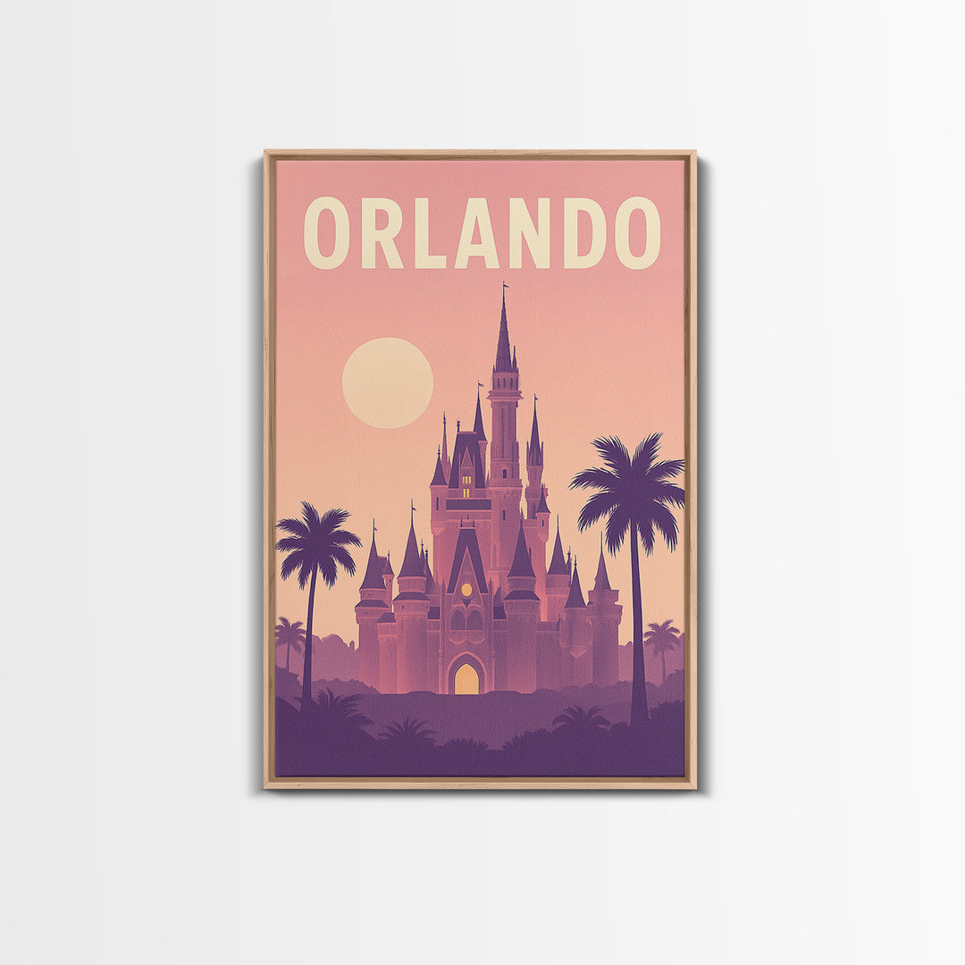 Orlando Florida Travel Poster, Canvas Print, Classic Travel Poster Art, Orlando City Art, City Art Print, Travel Wall Decor, Travel Print