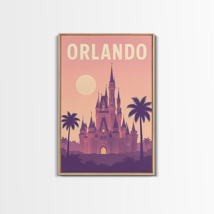 Orlando Florida Travel Poster, Canvas Print, Classic Travel Poster Art, Orlando City Art, City Art Print, Travel Wall Decor, Travel Print