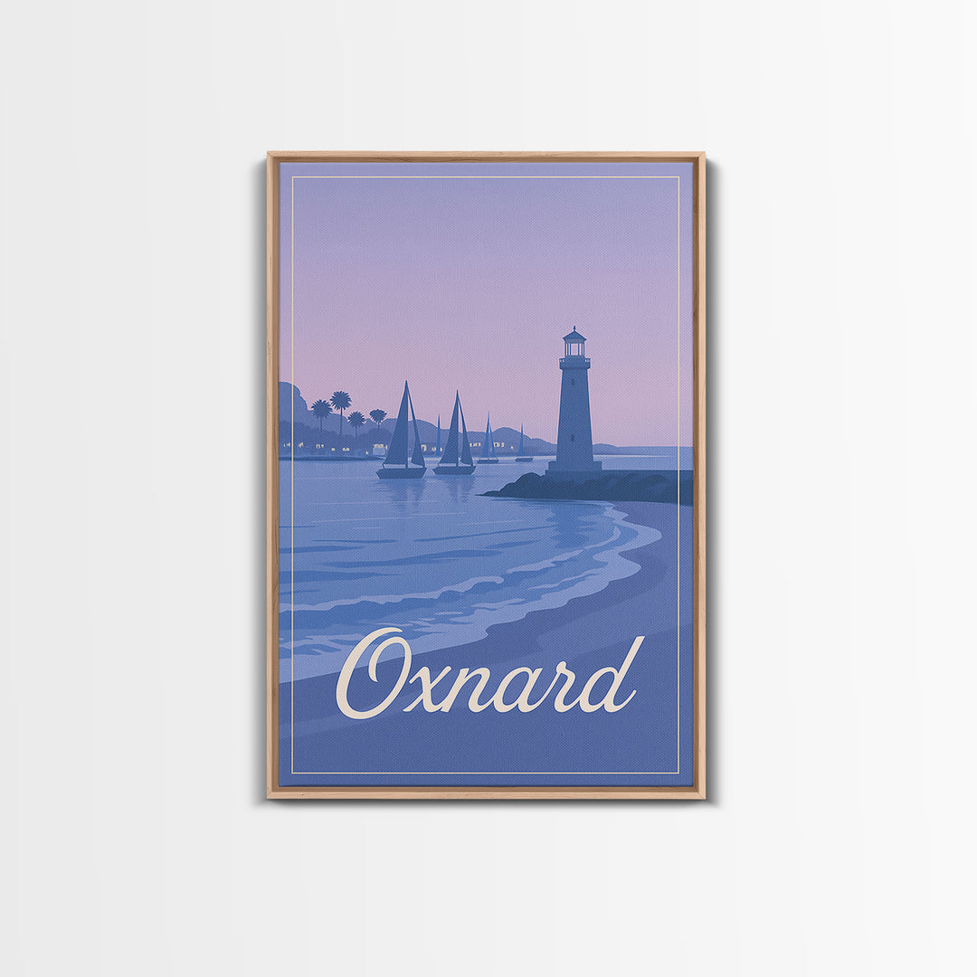 Oxnard Travel Poster, Canvas Print, Mid Century City Wall Art, Oxnard City Art, Travel Wall Art, Travel Poster Set, Wanderlust Decor