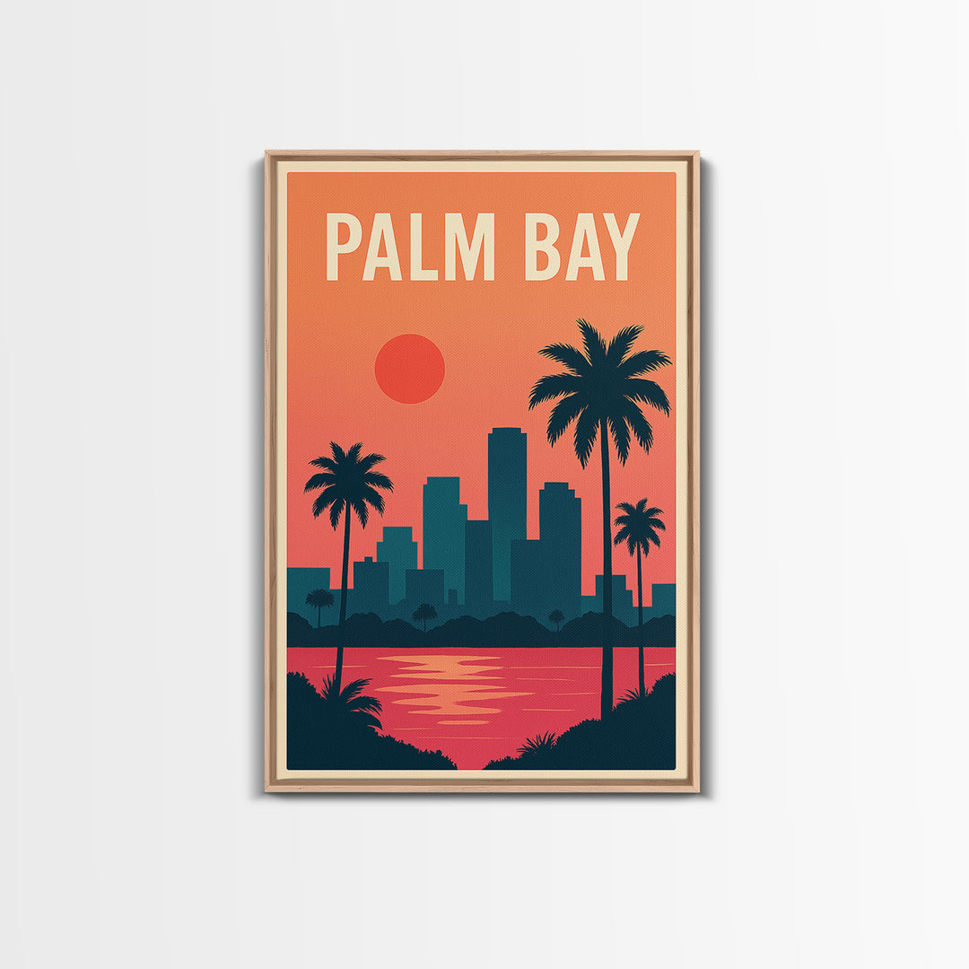 Palm Bay Travel Poster, Canvas Print, Classic Travel Poster Art, Palm Bay Wall Art, Gift For Travelers, Vintage Travel Print, Poster Art
