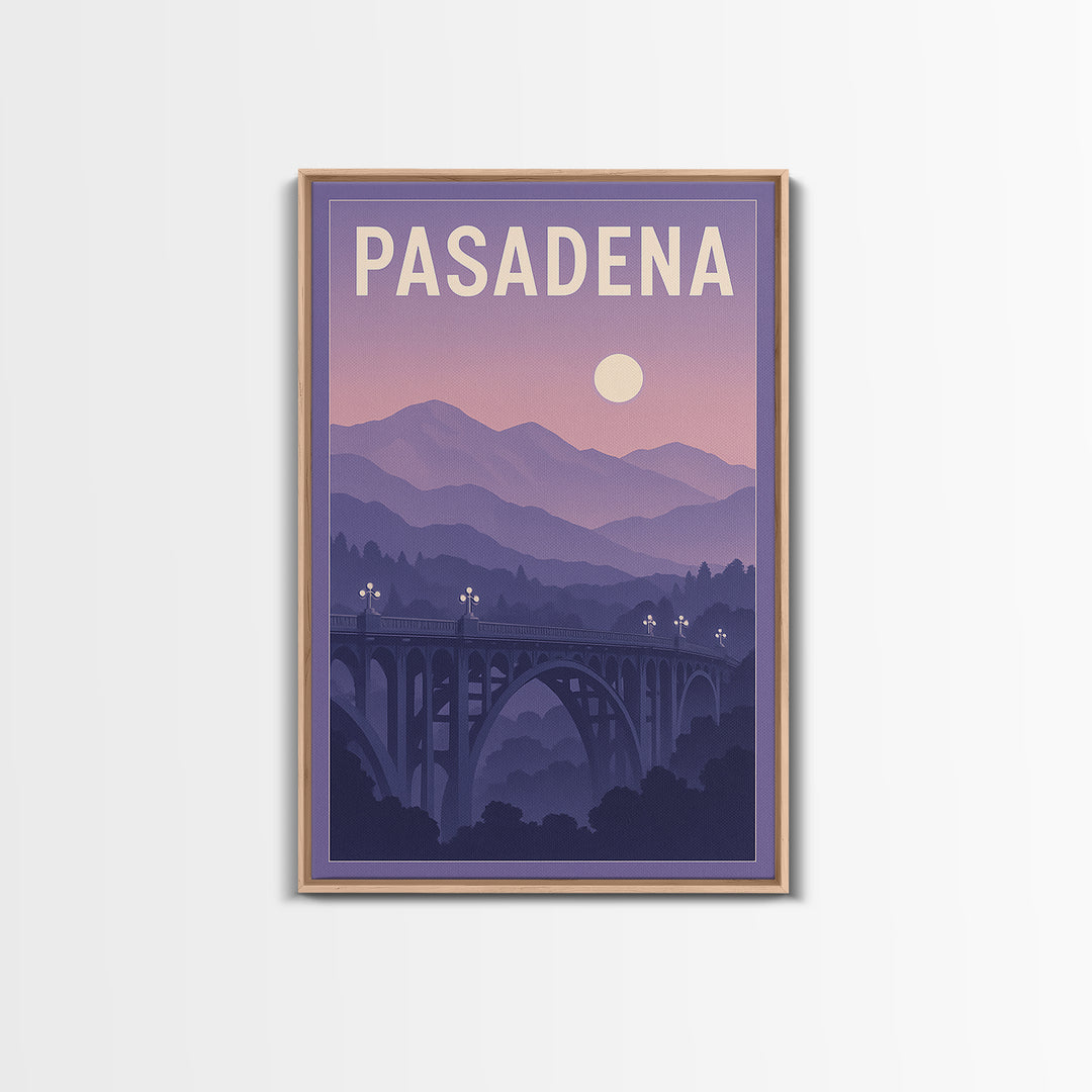 Pasadena California Travel Poster, Canvas Print, Mid Century City Wall Art, Pasadena City Art, Travel Print, Vintage City Poster, Wall Art