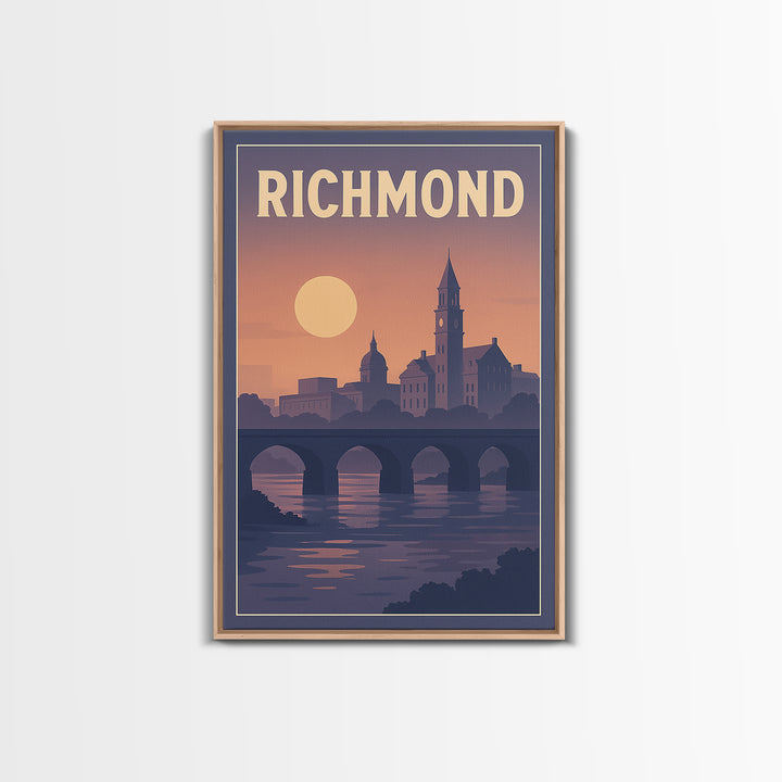 Richmond Travel Poster, Canvas Print, Classic Travel Poster Art, Richmond Travel Art, Modern Wall Decor, Living Room Wall Art, Design 2