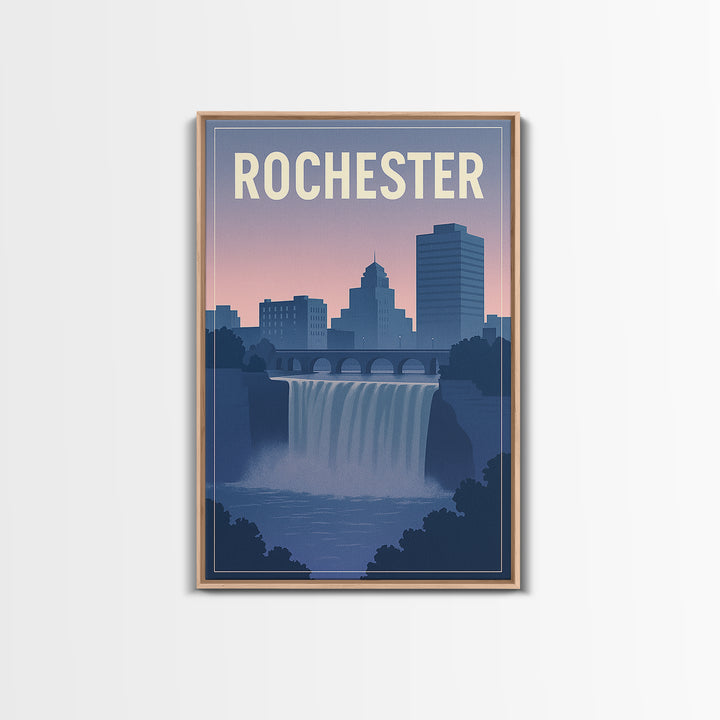 Rochester New York Travel Poster, Canvas Print, Mid Century City Wall Art, Rochester Wall Art, Vintage City Poster, Vintage Travel Art
