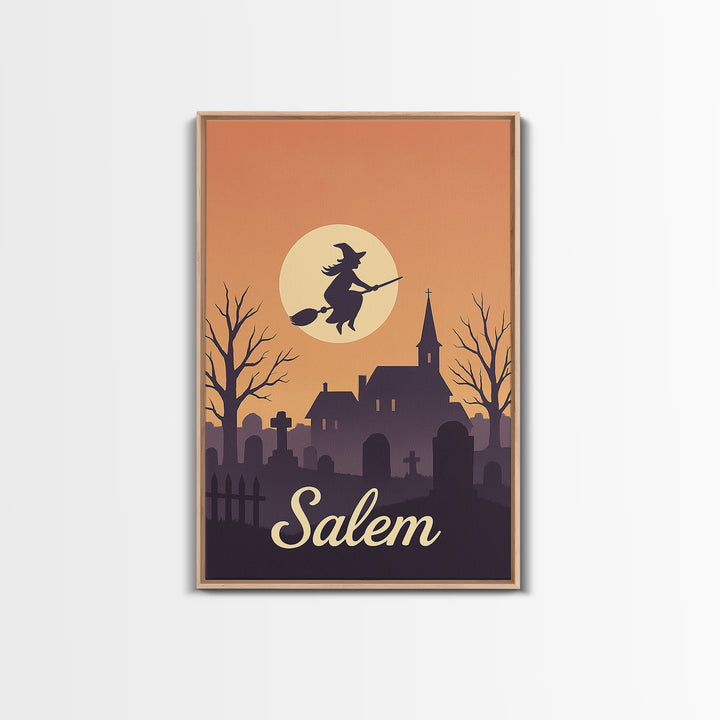 Salem Oregon Travel Poster, Framed Canvas Print, Classic Travel Poster Art, Salem Art Print, Mid Century Wall Art, Vintage City Poster