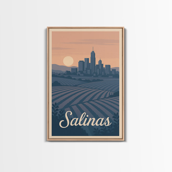 Salinas Travel Poster, Framed Canvas Print, Vintage Travel Poster Art, Salinas Wall Art, Travel Poster Art, Travel Poster Set, Wall Art