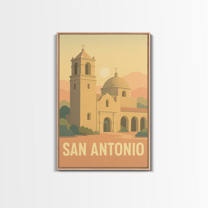 San Antonio Travel Poster, Canvas Print, Mid Century City Wall Art, San Antonio City Art, Vintage City Art, Retro Travel Print