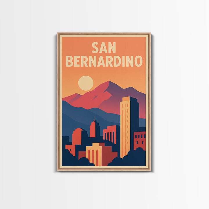 San Bernardino Travel Poster, Canvas Print, Classic Travel Poster Art, San Bernardino Poster Print, Travel Poster Art, Wanderlust Decor