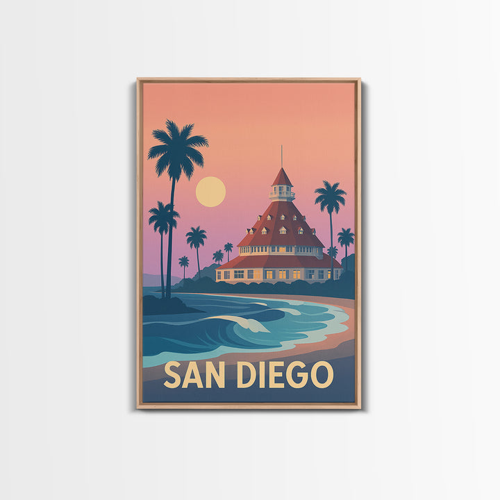 San Diego California Travel Poster, Canvas Print, Classic Travel Poster Art, San Diego Travel Art, Vintage Travel Print, Travel Poster Art