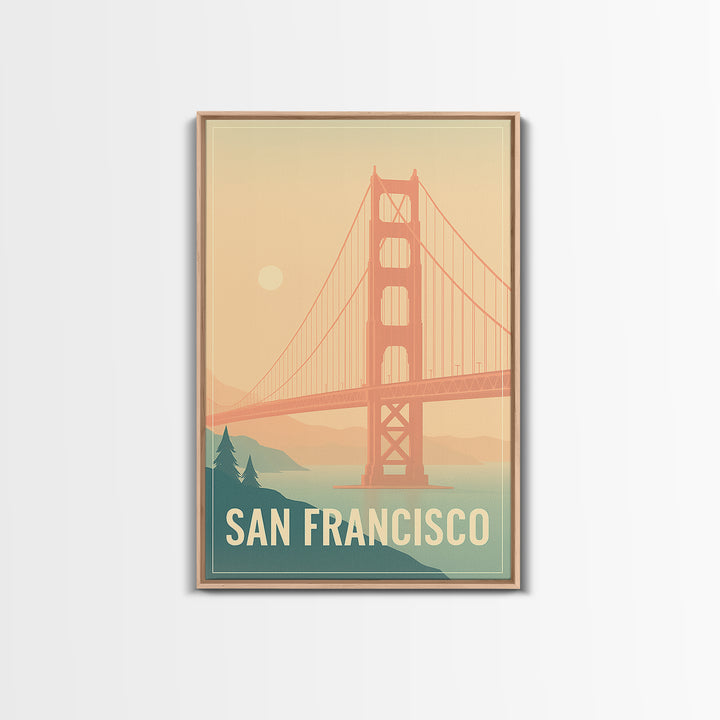 San Francisco Travel Poster, Canvas Print, Vintage Travel Poster Art, San Francisco Travel Art, City Art Print, Travel Wall Art
