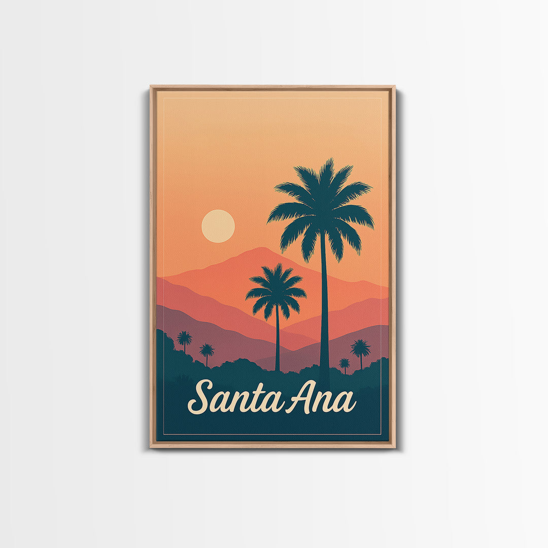 Santa Ana California Travel Poster, Canvas Print, Vintage Poster Art, Santa Ana City Art, Gift For Travelers, Vintage City Art, Art Print