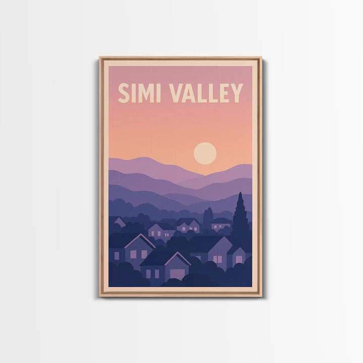 Simi Valley California Travel Poster, Canvas Print, Mid Century City Wall Art, Simi Valley Wall Art, City Art Print, Poster Art, Travel Gift