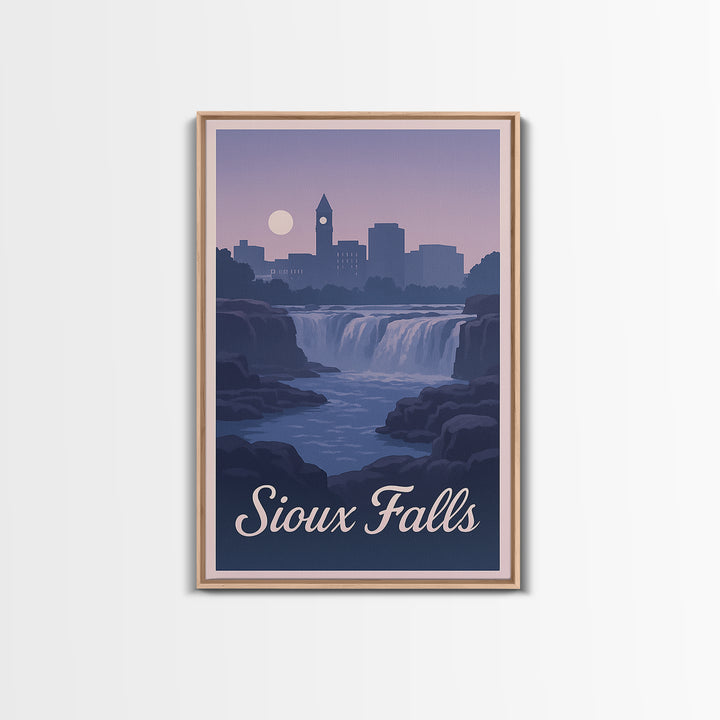 Sioux Falls South Dakota Travel Poster, Canvas Print, Classic Travel Poster Art, Sioux Falls Wall Art, Vintage City Poster, Travel Wall Art