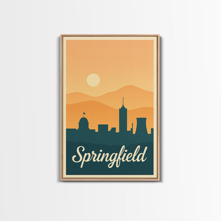 Springfield Missouri Travel Poster, Framed Canvas Print, Vintage Travel Poster Art, Springfield Wall Art, Gift For Travelers, Fine Art Print