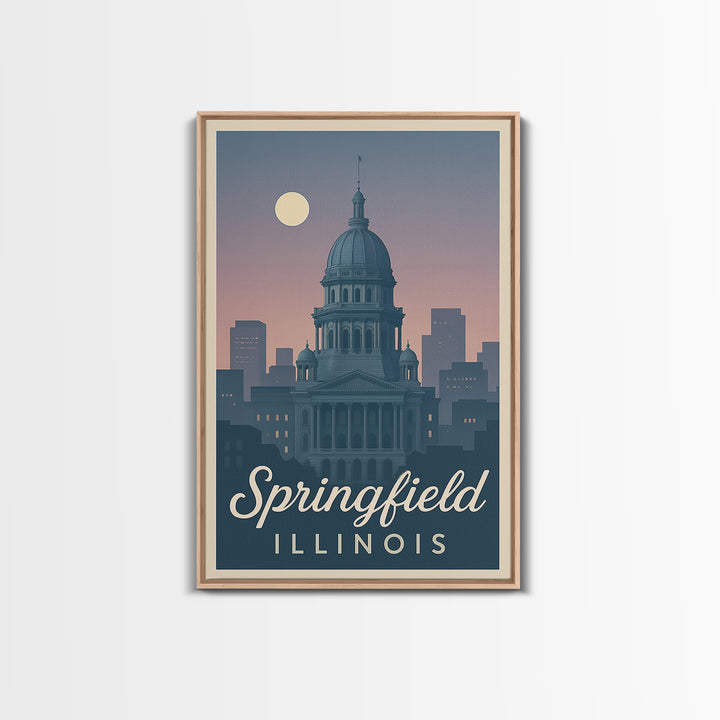 Springfield Travel Poster, Canvas Print, Classic Travel Poster Art, Springfield City Art, Mid Century Wall Art, Fine Art Print