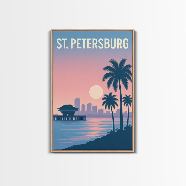 St Petersburg Florida Travel Poster, Canvas Print, Mid Century City Wall Art, St Petersburg Art Print, City Travel Prints, Travel Print