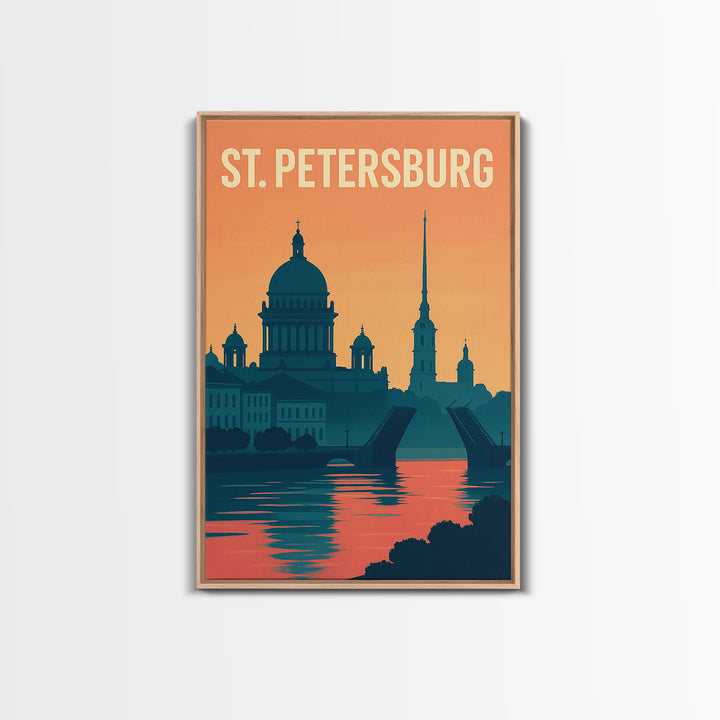 St Petersburg Travel Poster, Canvas Print, Classic Travel Poster Art, St Petersburg Wall Art, Fine Art Print, Travel Wall Art, Design 2