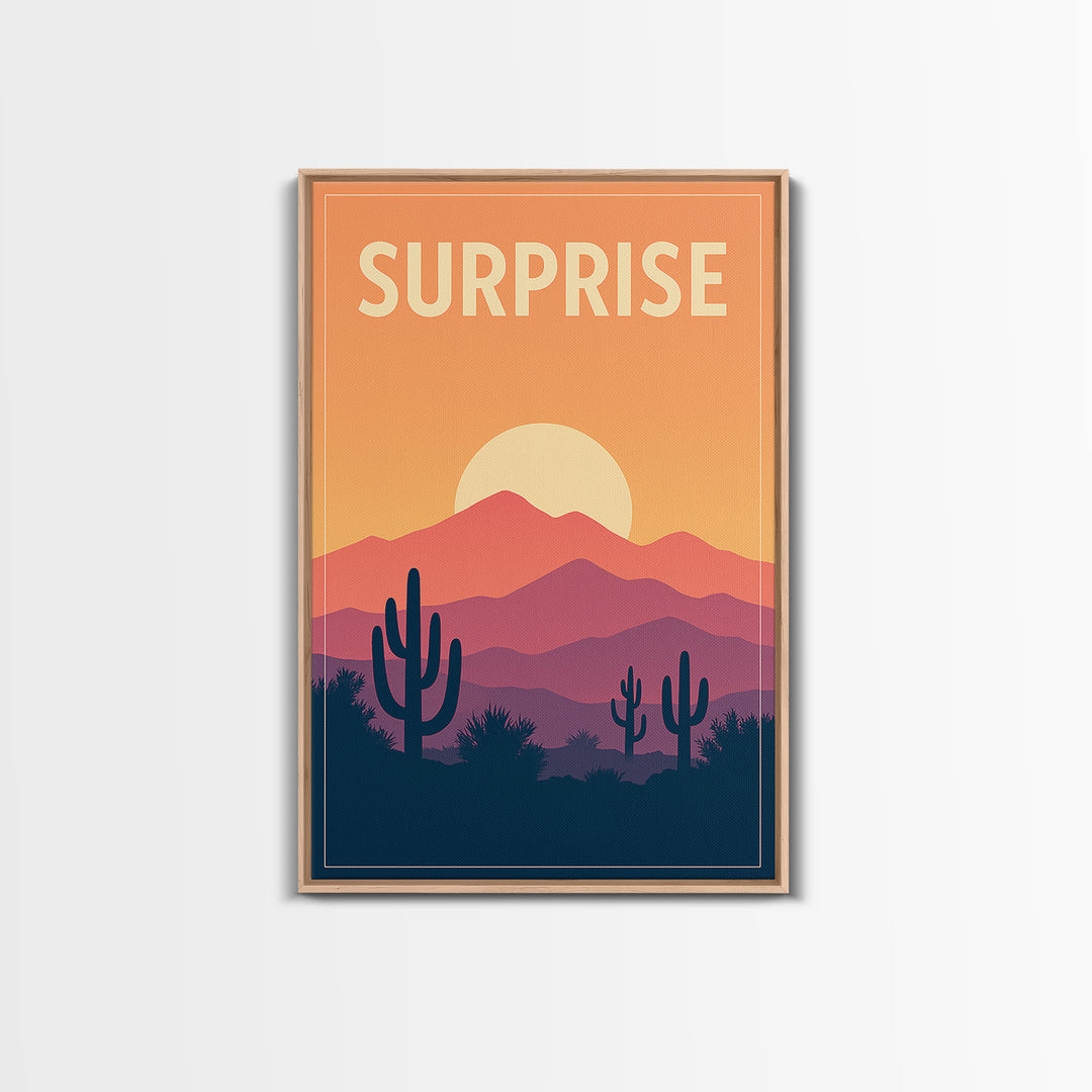 Surprise Travel Poster, Canvas Print, Classic Travel Poster Art, Surprise Art Print, Wanderlust Decor, Travel Art Print, Modern Wall Decor