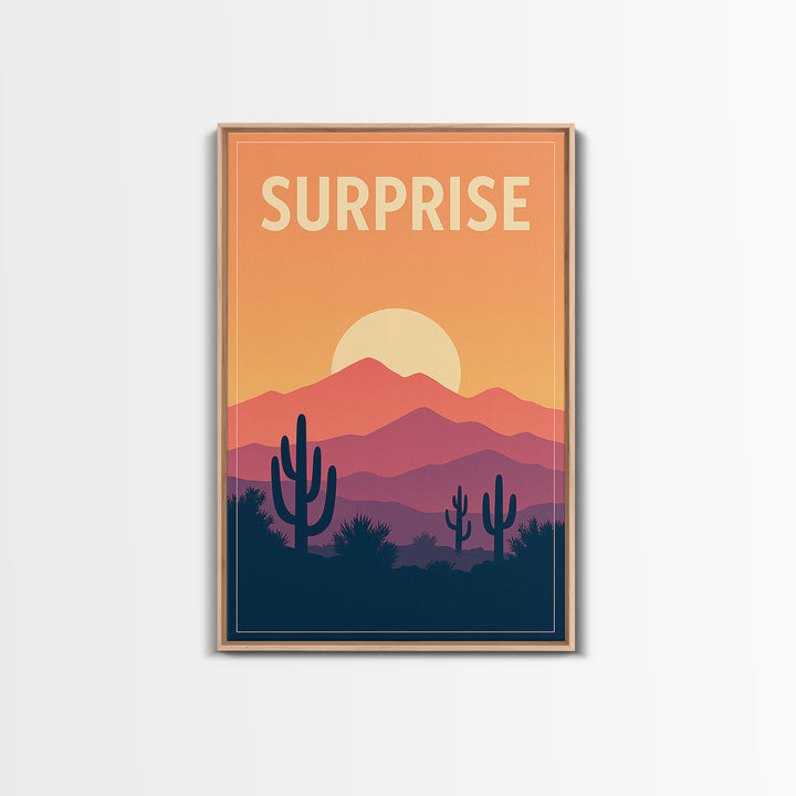 Surprise Travel Poster, Canvas Print, Classic Travel Poster Art, Surprise Art Print, Wanderlust Decor, Travel Art Print, Modern Wall Decor