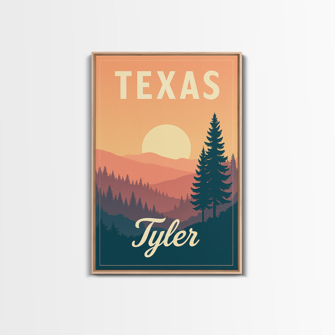 Tyler Texas Travel Poster, Canvas Print, Vintage Poster Art, Tyler Wall Art, Mid Century Wall Art, Vintage City Art, Vintage Travel Art