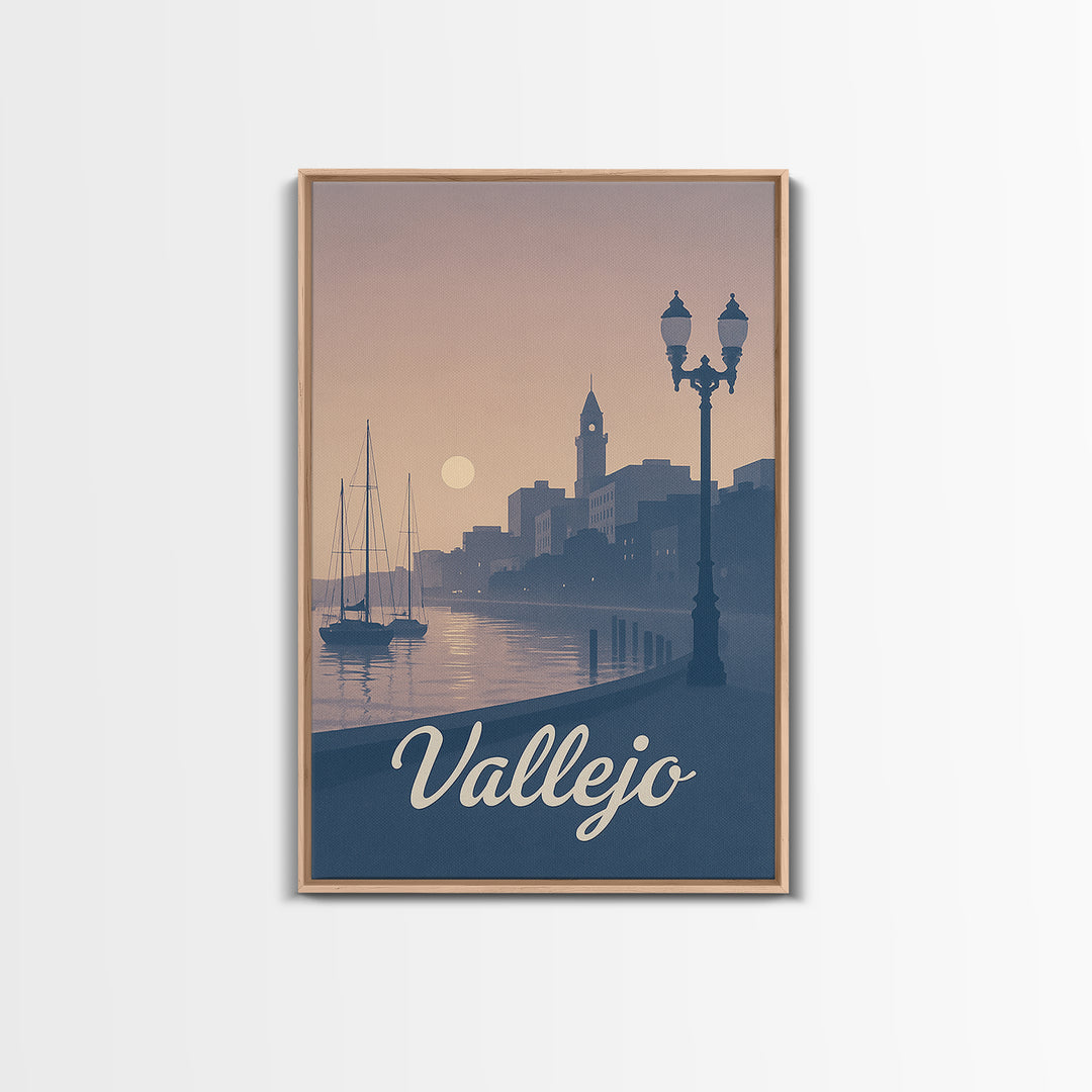 Vallejo Travel Poster, Canvas Print, Vintage Travel Poster Art, Vallejo City Art, Vintage City Art, City Illustration, Mid Century Wall Art