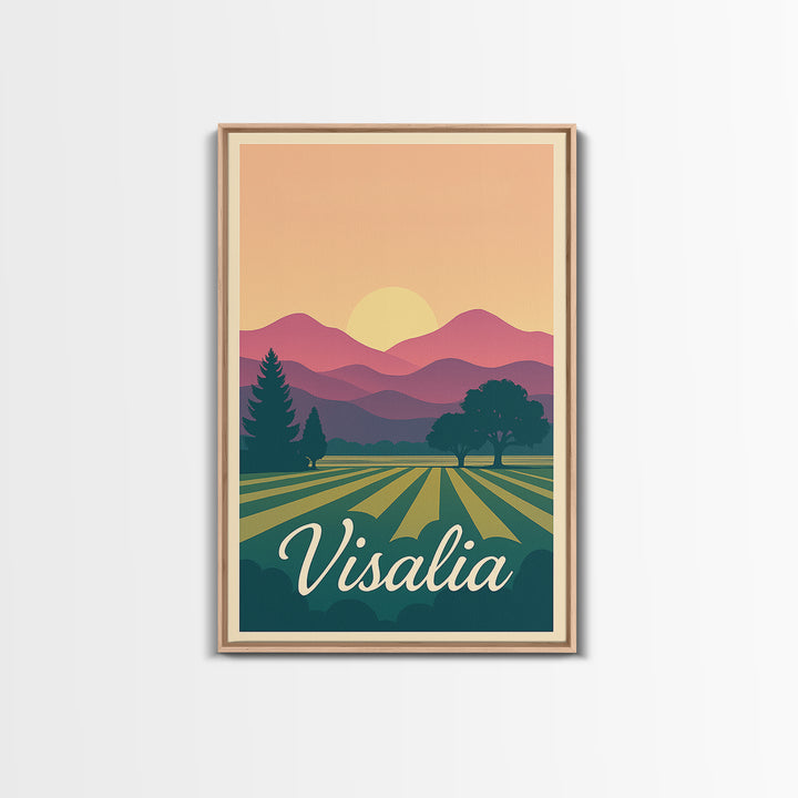 Visalia California Travel Poster, Canvas Print, Vintage Poster Art, Visalia Travel Art, Travel Poster Set, Travel Art Print, Fine Art Print