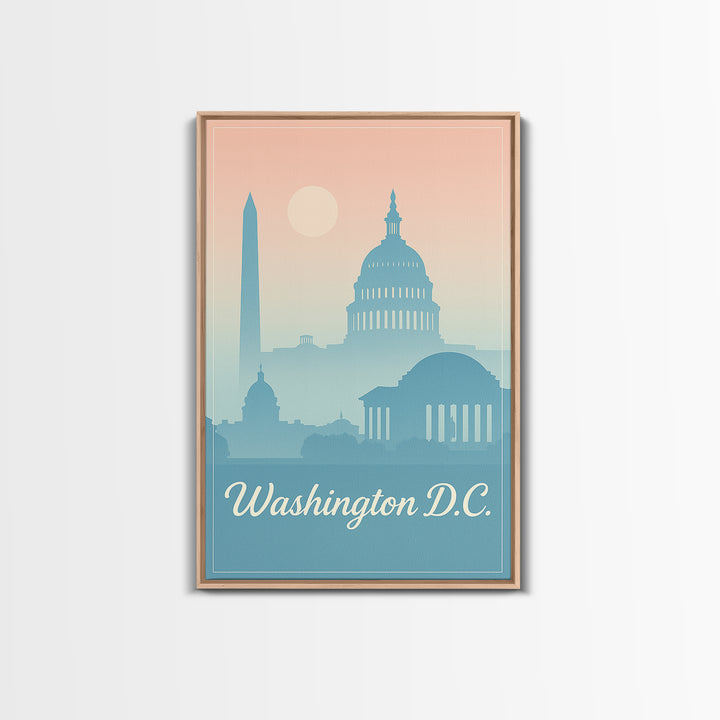 Washington DC Travel Poster, Canvas Print, Classic Travel Poster Art, Washington Travel Art, Travel Art Print, Living Room Wall Art