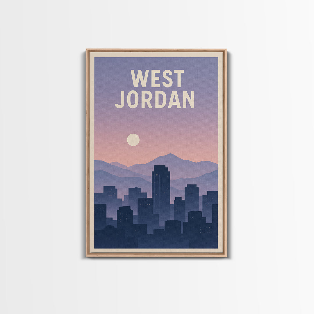 West Jordan Utah Travel Poster, Canvas Print, Vintage Travel Poster Art, West Jordan Travel Art, Travel Art Print, Travel Poster Art