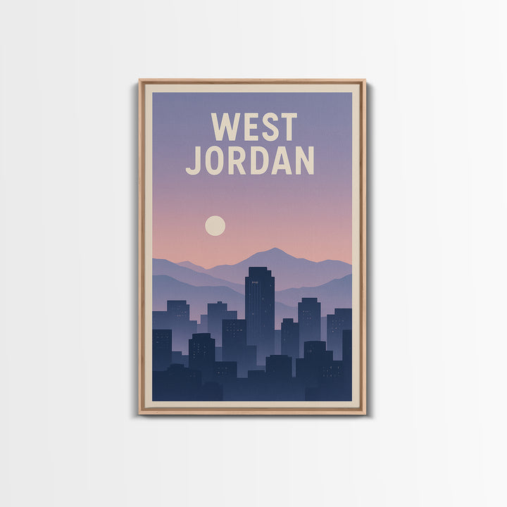 West Jordan Utah Travel Poster, Canvas Print, Vintage Travel Poster Art, West Jordan Travel Art, Travel Art Print, Travel Poster Art