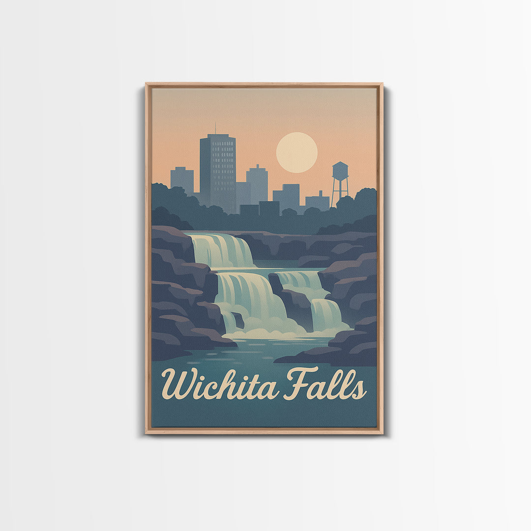 Wichita Falls Travel Poster, Canvas Print, Classic Travel Poster Art, Wichita Falls Art Print, Travel Poster Art, Travel Wall Decor