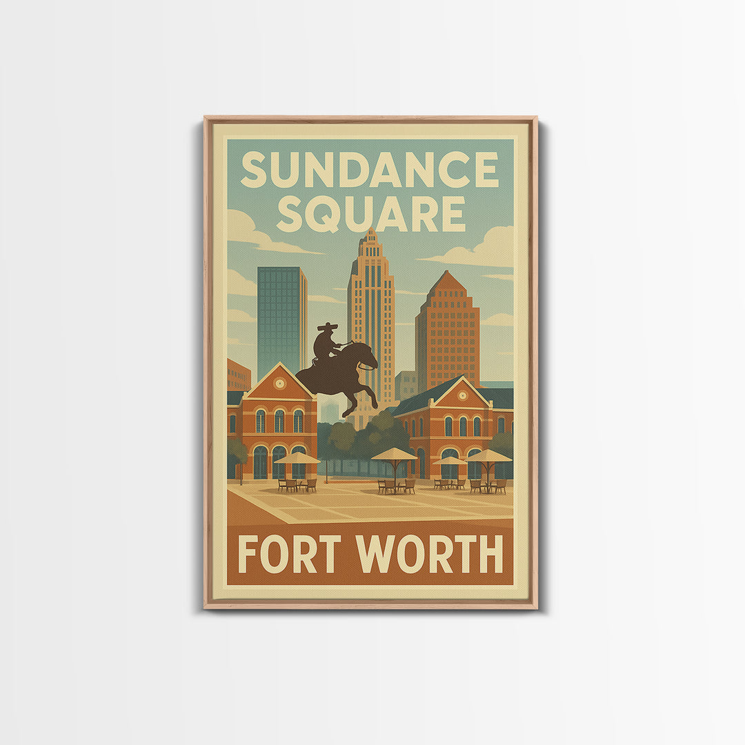 Fort Worth Texas Travel Poster, Canvas Print, Classic Retro Poster Art ...