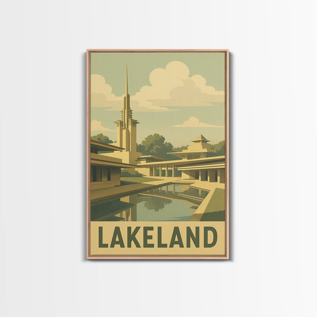 Lakeland Florida Travel Poster, Canvas Print, Old School Travel Poster, Lakeland Poster Print, Office Decor, Travel Art Print, Poster Print