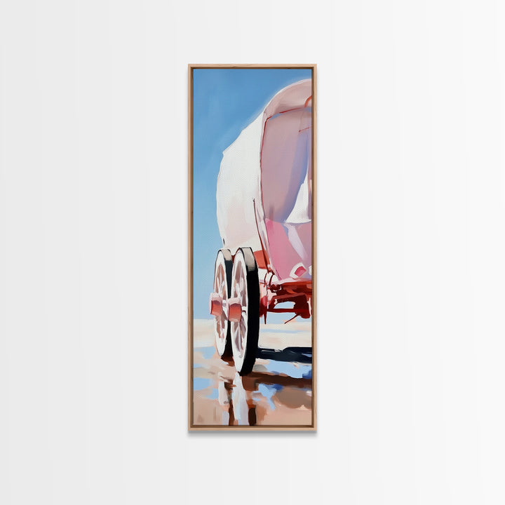Bold Sunset Wagon Framed Canvas Print Southwest Wall Art Rustic Decor Farmhouse Art Vibrant Colorful Painting