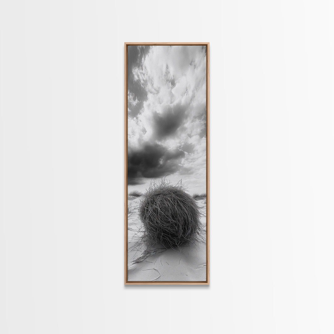 Tumbleweed Desert,Canvas Print, Rustic Southwest Wall Art, Moody Landscape Art, Extra Wide Art, Above Sofa Art, Farmhouse Decor